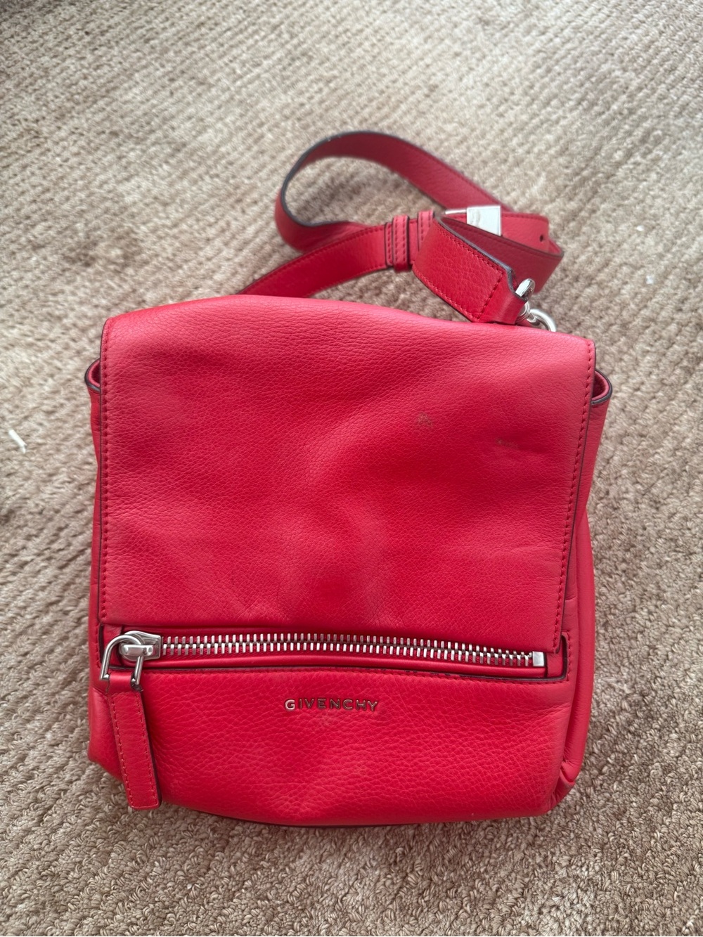 Givenchy Vibrant Red Leather Shoulder Bag